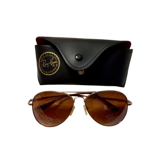 Ray-Ban Aviator Classic Sunglasses – Gold Frame / Brown Gradient Lenses – RB3025 - Picture 1 of 11